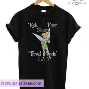 Tinkerbell Rock Paper Throat punch I win T shirt